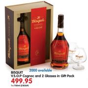 Bisquit V.S.O.P Cognac-1 x 750ml And 2 Glass In Gift Pack