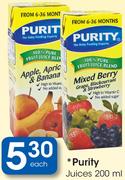 Purity Juices-100ml Each