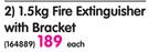 Safe Quip 1.5kg Fire Extinguisher With Bracket