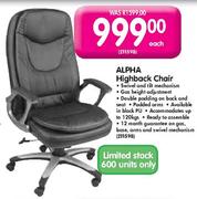 Alpha High Back Chair Each