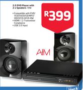 Aim 2.0 DVD Player With 2 x Speakers 10W