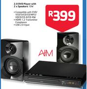 AIM 2.0 DVD Player With 2x Speakers 10W