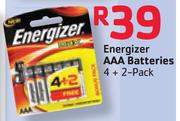 Energizer AAA Batteries 4+2 Pack