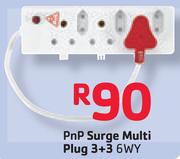 PnP Surge Multi Plug 3+3 6WY