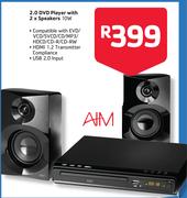 AIM 2.0 DVD Player With 2xSpeakers 10W Compatible With 