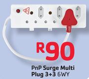 PnP Surge Multi Plug 3+3 6WY