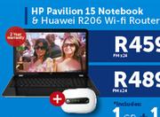 HP Pavilion 15 Notebook & Huawei R206 Wi-Fi Router-On 2GB