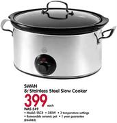 Swan 8L Stainless Steel Slow Cooker SSC8