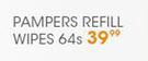 Pampers Refill Wipes-64's