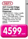 Defy 367Ltr Combi Fridge Freezer With Water Dispenser DAC353