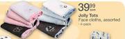 Jolly Tots Face Cloths Assorted-4-Pack
