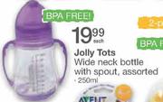 Jolly Tots Wide Neck Bottle With Spout Assorted-250ml