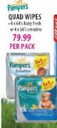 Pampers Quad Wipes-4x64's Baby Fresh 