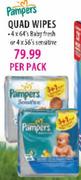 Pampers Quad Wipes-4x56's Sensitive