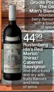 Rustenberg Ida's Red Merlot/Shiraz/Cabernet Sauvignon-750ml