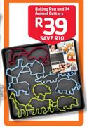 Baking Pan And 14 Animal Cutters