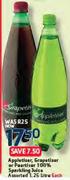 Appletiser, Grapetiser Or Peartiser 100% Sparkling Juice Assorted-1.25L Each
