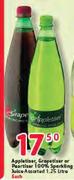Appletisar, Grapatiser Or Peartiser 100% Sparkling Juice Assorted-1.25L Each