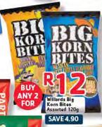 Willards Big Korn Bites Assorted-2x120G