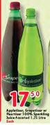 Appletiser, Grapetiser or Peartiser 100% Sparkling Juice Juice-1.25Ltr Each