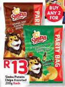 Simba Potato Chips-200gm Each