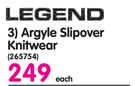 Legend Argyle Slipover Knitwear