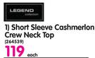 Legend Short Sleeve Cashmerlon Crew Neck Top