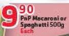 PnP Macaroni Or Spaghetti-500g Each