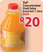 PnP Concentrated Fruit Juice Assorted-1L