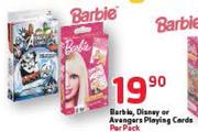 Barbie, Disney Or Avengers Playing Cards-Per Pack