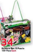 Barbie Or Ben 10 Puzzle 100 Piece-Each