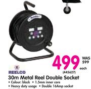 Reelco 30m Metal Reel Double Socket