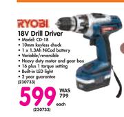 Ryobi 18V Drill Driver CD-18
