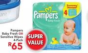 Pampers Baby Fresh Or Sensitive Wipes-4 Pack