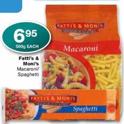 Fatti's & Moni's Macaroni/Spaghetti-500gm Each