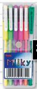 Penflex Milky Hybrid Gel Pens 5/6-Pack