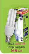 Osram 11W or 14W Energy Saving Globe-Each