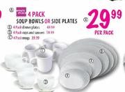 Simple Choice 4 Pack Soup Bols or Side Plates-Per Pack