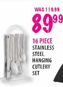 16 Piece Stainless Steel Hanging Cutlery Set