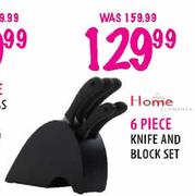Home 6 Piece Knife and Block Set 