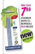 Staedtler Wopex 3's HB Pencils Plus Eraser