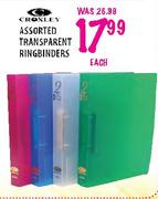 Croxley Assorted Transparent Ringbinders-Each