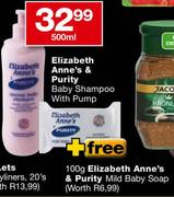 Elizabeth Anne's & Purity Baby Shampoo With Pump-500ml
