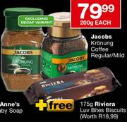 Jacobs Kronung Coffee Regular/Mild-200g Each