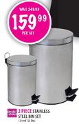 Simple Choice Stainless Steel Bin Set-2 piece