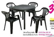 Low Back Ebony Chair Each