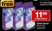 Toilet Duck Stick-On Assorted-3 Per Pack