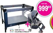 Little One Camp Cot + Collapsible Stroller