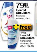 Head & Shoulders Shampoo Assorted-750ml Each
