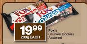 Fox's Chunkie Cookies Assorted-200g Each